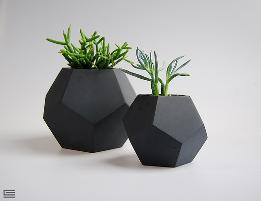 doniczki ZESTAW doniczek  betonowych  Dodekahedron 1+2