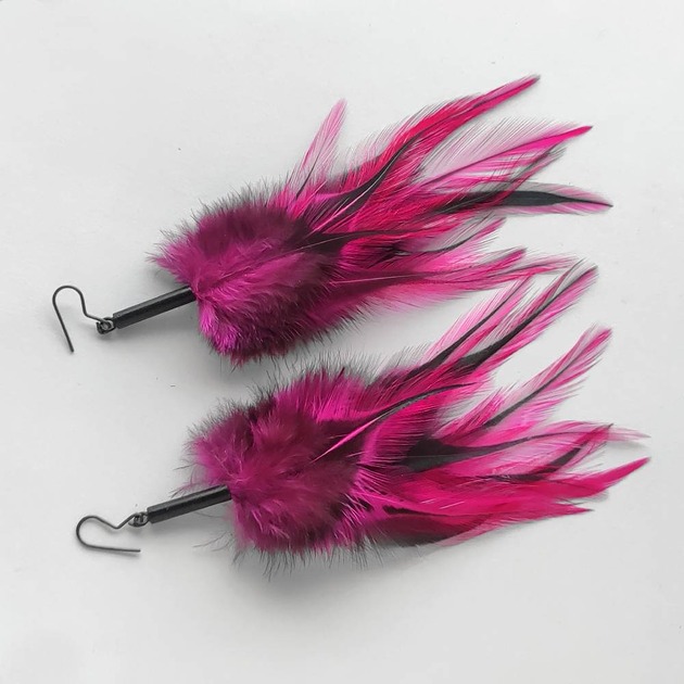 kolczyki z piórami PIÓRKO kolczyki