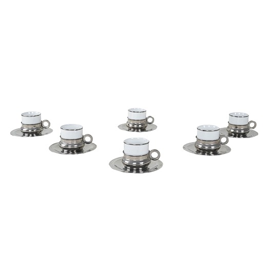 filiżanki Komplet filiżanek porcelanowych, włoski design, lata 80, produkcja: Włochy