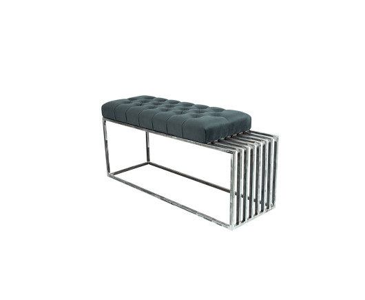 ławki Ławka Metalowa Loft Siedzisko Pikowane Grafit LPM-18