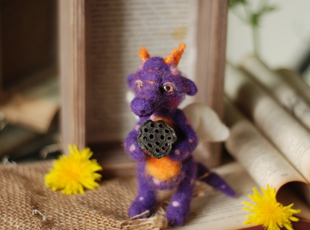 Skrzydlaty Smok- Fioletowy BoboLobo Handicraft