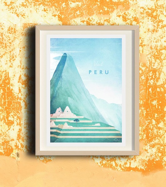 Peru - vintage plakat 50x70 cm minimalmill