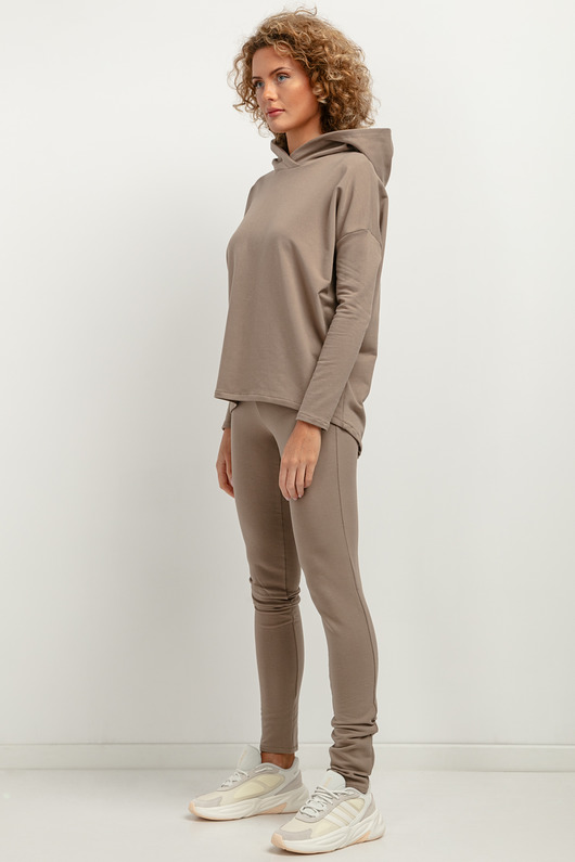 legginsy Spodnie dresowe legginsy T382, cappuccino