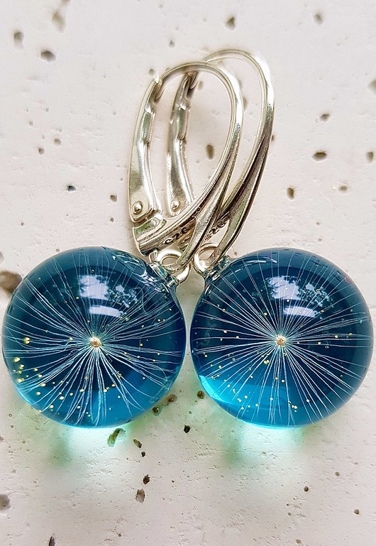 Kolczyki srebrne z nasionami dmuchawca Grol Jewellery