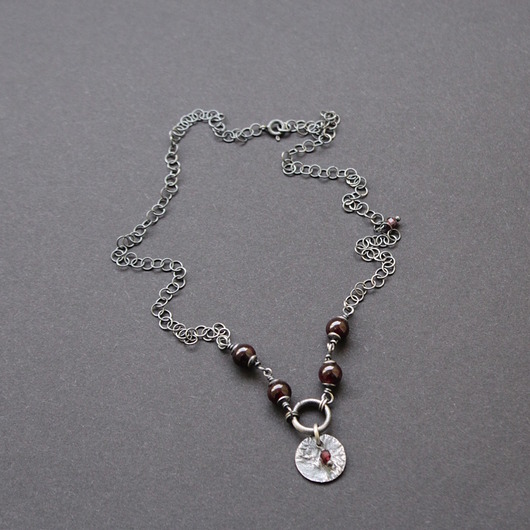 srebrne naszyjniki Naszyjnik z Granatami