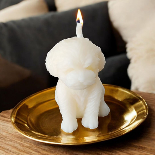 świeczniki i świece Biała świeca pies - uzdrawianie zwierząt