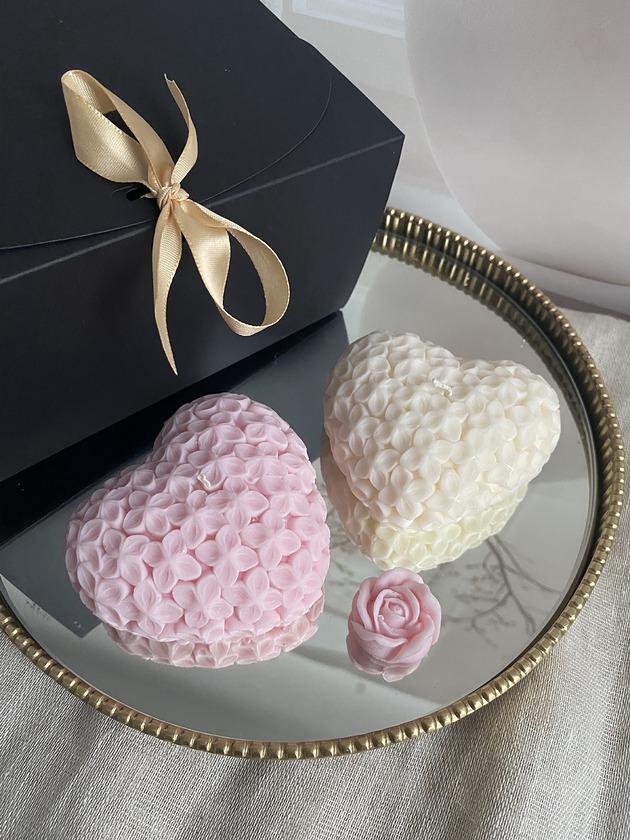 świeczniki i świece Walentynkowy zestaw prezentowy świece ekologiczne sojowe