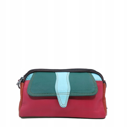 torby na ramię Torebka damska skórzana kolorowa pojemna zero waste ze skrawków OLIVKA