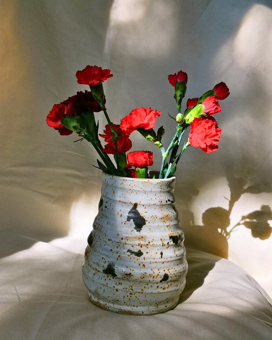 wazony Wazon ceramiczny beżowy w ciapki