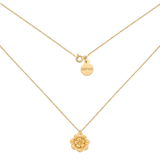 złote naszyjniki Złoty naszyjnik z kwiatuszkiem