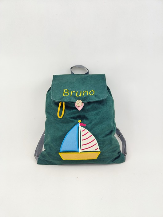 torebki, worki i plecaki dziecięce Plecak z żaglówką, prezent dla chłopca, plecak z imieniem