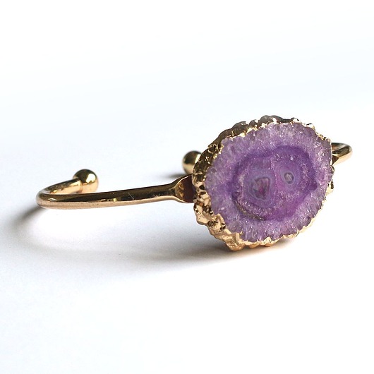 bransoletki złote Agat fioletowy - przebudzenie świadomości