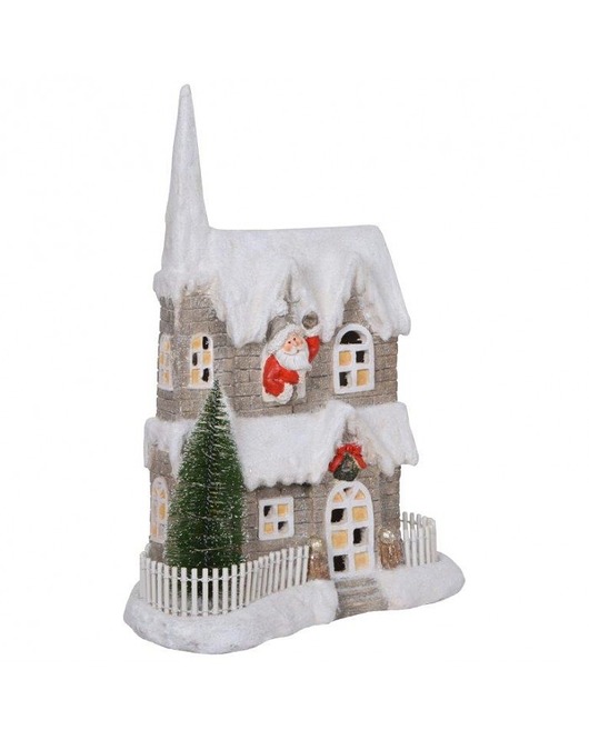 Dekoracja Świąteczna LED Domek Santa 51 cm MIA home
