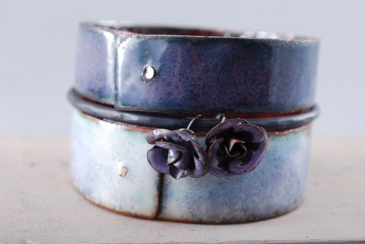 LAVENDER + LILIE - emaliowane bransolety  Dorota Oyrzanowska
