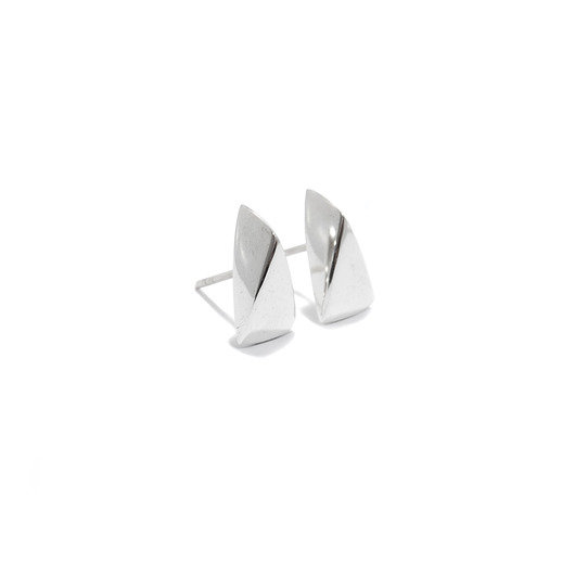 TRI MIDI/ glossy silver earrings Filimoniuk