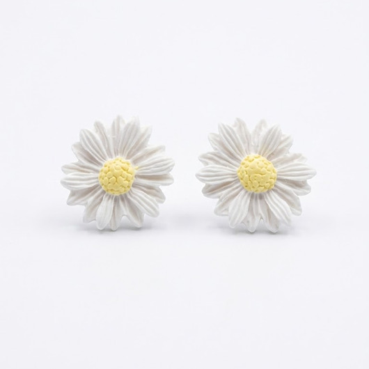 kolczyki z masy plastycznej Kolczyki Stokrotki