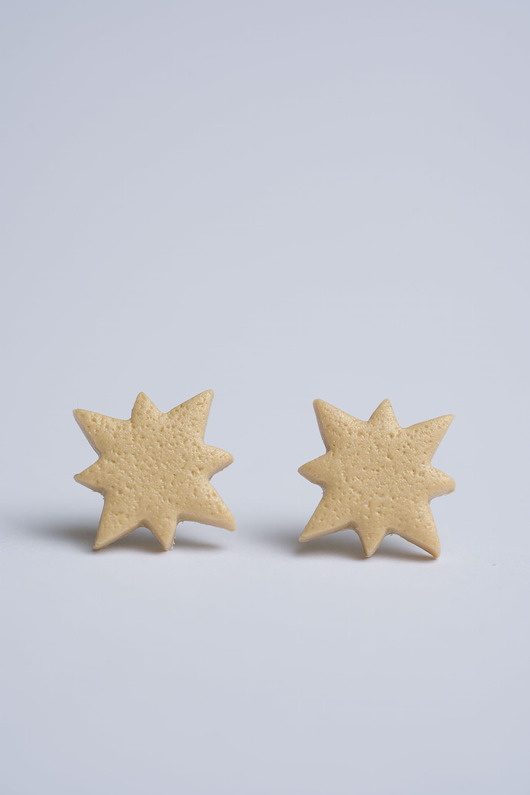 kolczyki z masy plastycznej Sztyfty  gwiazdka