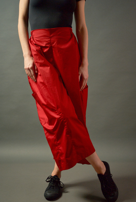 spodnie męskie Czerwone szerokie spodnie