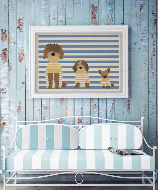 Psy w swetrach - plakat fine art minimalmill