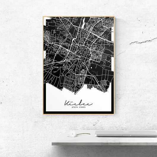 plakaty Plakat Kielce mapa