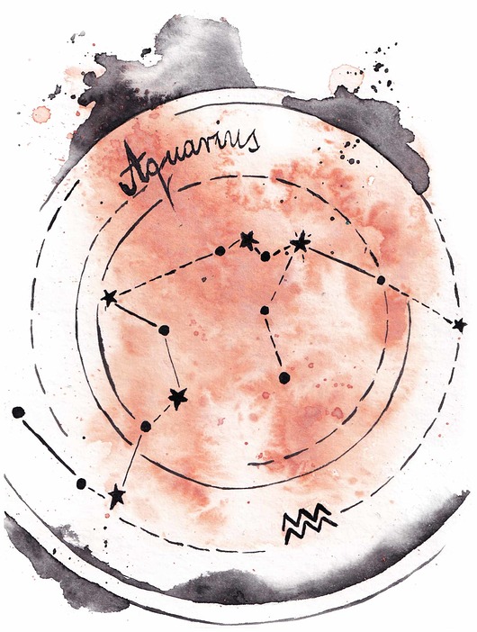 plakaty Plakat Aquarius Gwiazdozbiór Wodnika Znak Zodiaku Wodnik