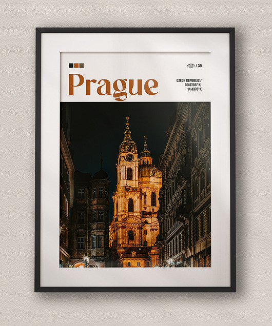plakaty Minimalistyczny plakat Praga Czechy