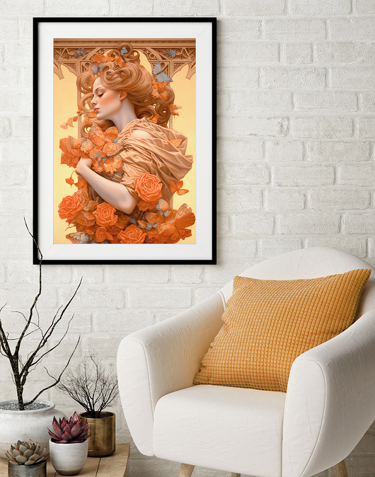 plakaty Plakat -  Kobieta z kwiatami
