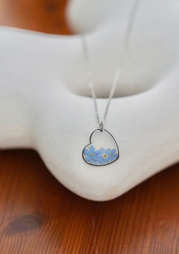 srebrne naszyjniki Naszyjnik z niezapominajkami