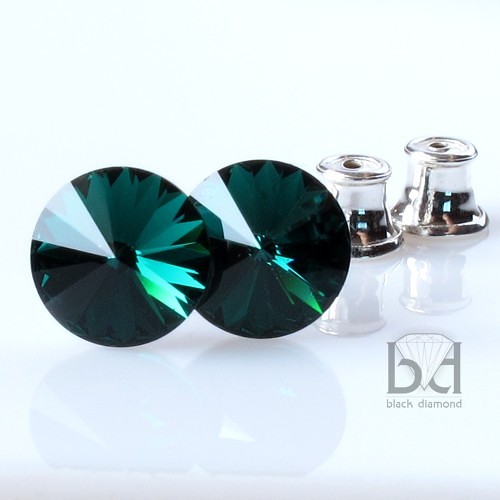 Sztyfty kryształ Swarovski (8,2 mm) Black Diamond