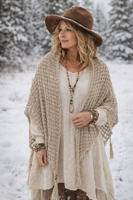 szale damskie Lniana chusta