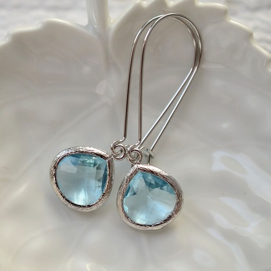 blue glass in silver Made by Magda