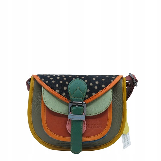 torby na ramię Torebka damska listonoszka skórzana regulowany pasek kolorowa OLIVKA