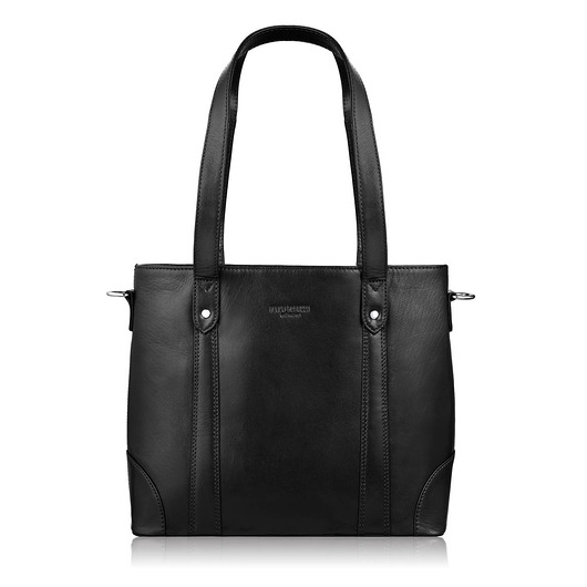 torby na ramię Torebka damska skórzana na ramię duża czarna torba damska shopper T-41-BL