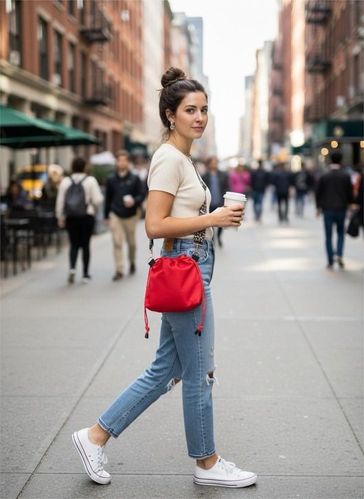 torebki mini Torebka worek mini Red