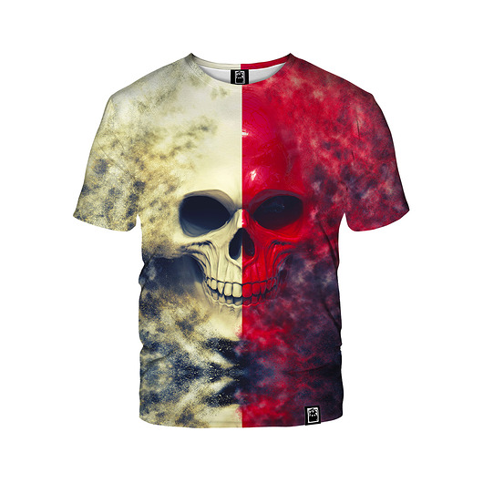 t-shirt damskie Damski T-shirt DR.CROW White Red Skull