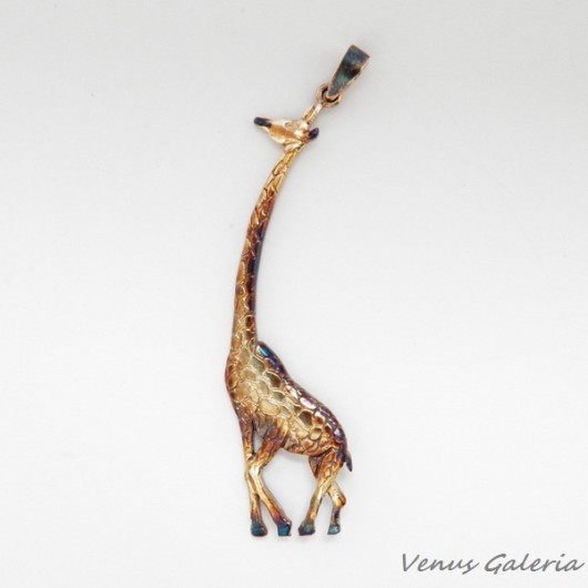 Wisiorek srebrny - Żyrafa brązowa VENUS GALERIA