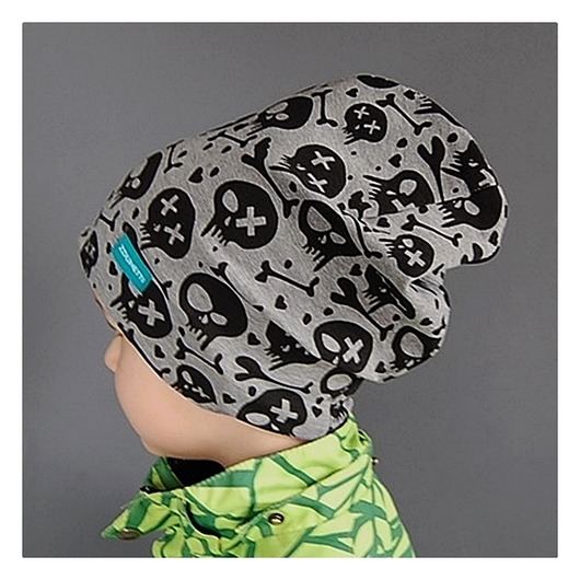 Czapka dresowa beanie dla dzieci czachy szara Zdunetti