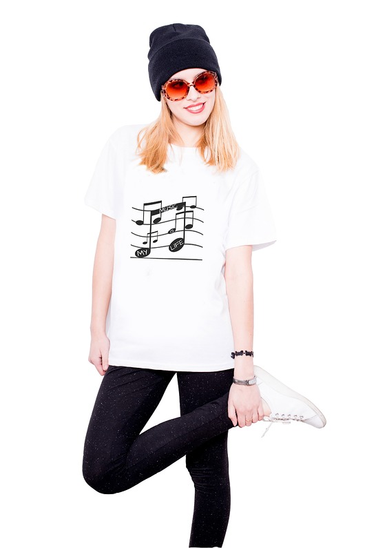 T-shirt damski z nadrukiem - nuty AllbagAllprints