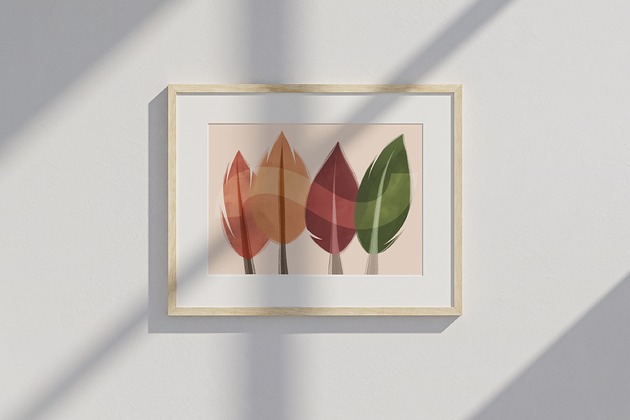 grafiki i ilustracje Plakat jesienny Liście