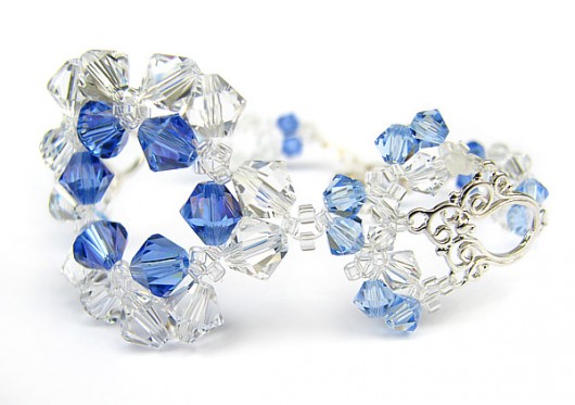 Ślubna bransoletka kryształ Swarovski - Szafirki Abril Marisella
