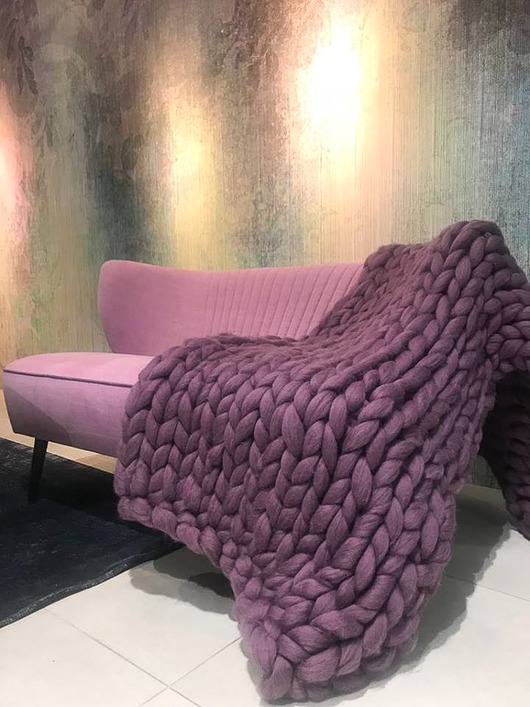 Jasny wrzos koc wełniany 120x170 cm woolbyAnn
