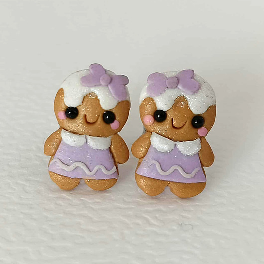 kolczyki z masy plastycznej Pastelowe kolczyki świąteczne