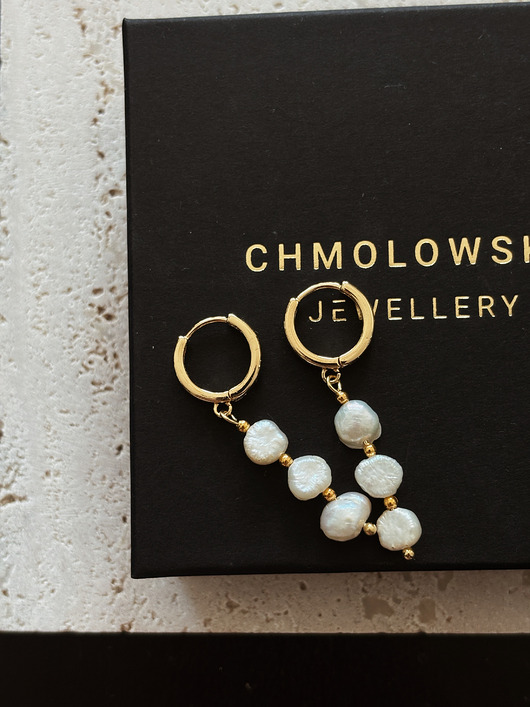 kolczyki z mosiądzu Kolczyki z Perłami naturalnymi