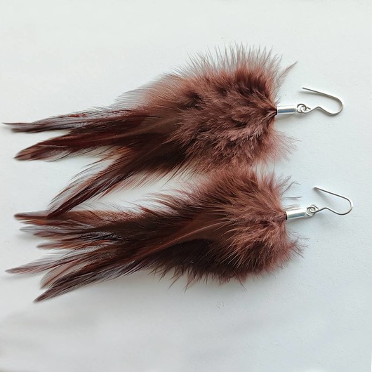 kolczyki z piórami PIÓRKO kolczyki