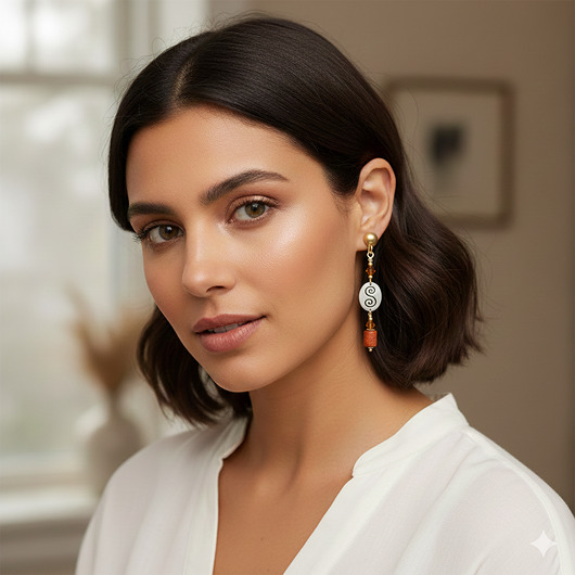 kolczyki srebrne Eleganckie kolczyki z jaspisem srebro 925