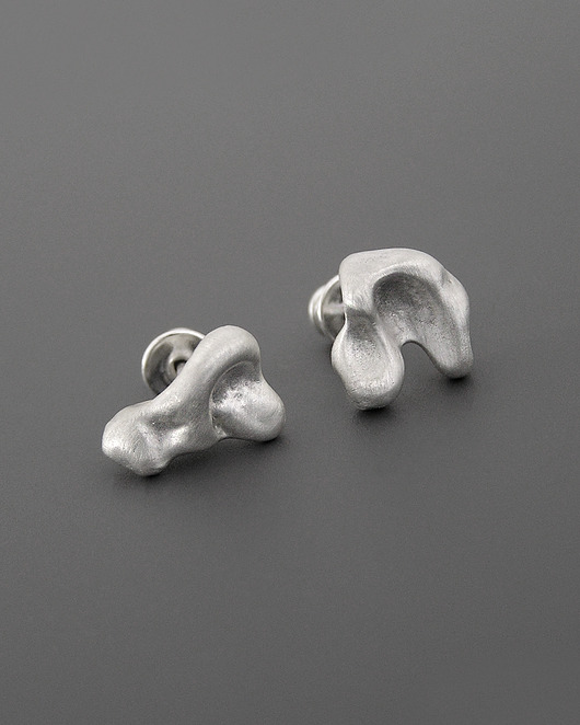 kolczyki srebrne Kolczyki Meteoryty - srebro satyna