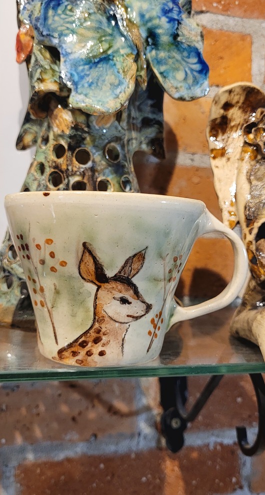 kubki Kubek ceramiczny z sarenką.