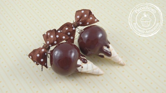 kolczyki lody czekoladowe kawaii Piecuchowo