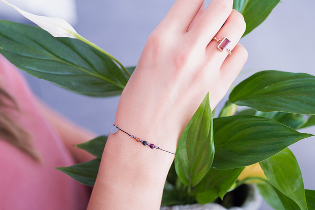 bransoletki z kamieni naturalnych Bransoletka Zodiac Skorpion Ametyst Granat Agat