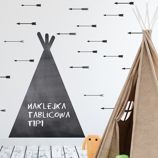 naklejki ścienne do pokoju dziecka Naklejka Tablicowa Tipi i Strzały 125NW